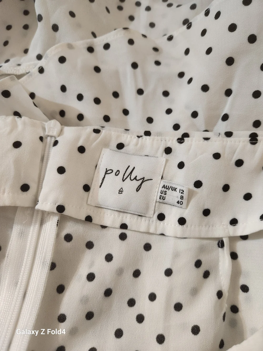 Women's White Polka Dot Ruffle Mini Skirt Sz 8